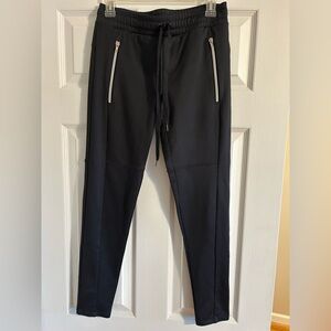 Forever 21 Black Women's Jogger Pants with Silver Zippers